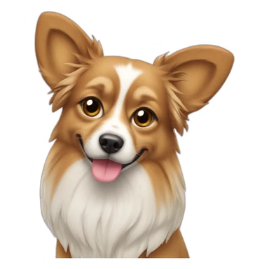 papilion dog with champain sticker