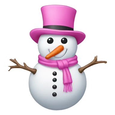 Pink snowman  sticker