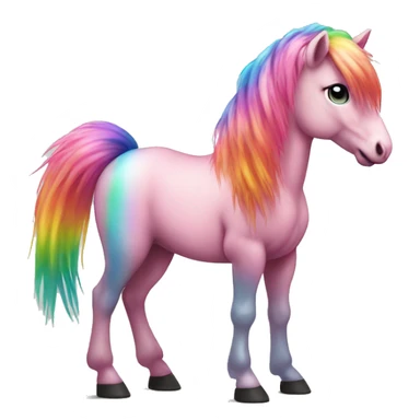 Realistic pink pony with rainbow hair full height sticker