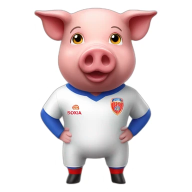 pig with red football cska sofia shirt sticker