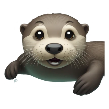 otter swimming in the sea sticker