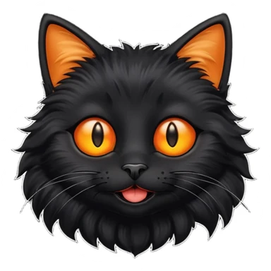 Black cat with smiley face sticker