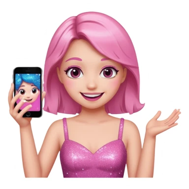 glitter pink girl naughty selfie sticker
