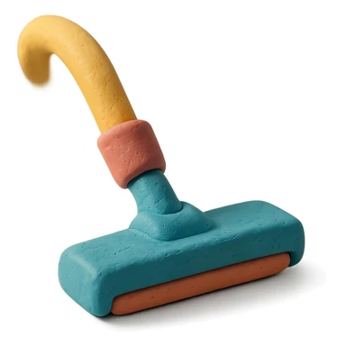 close-up of a vacuum cleaner nozzle in claymation style, matte finish, soft lighting, pastel colors sticker