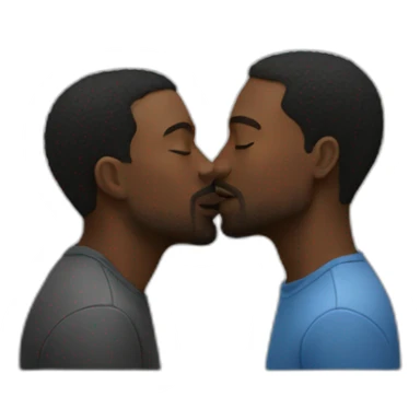 two black men kissing sticker