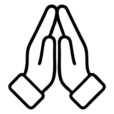 two hands together in a pleading gesture sticker