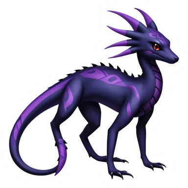 Shiny gothic Salazzle-Salandit-Umbreon-Fakémon-hybrid-creature (full body) 4 legs sticker