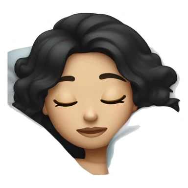 A girl with black hair sleepinh sticker