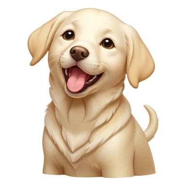 Cinematic Cute Yawning Cream Labrador Portrait Emoji, Head tilted slightly with a dramatic, wide-open yawn, showcasing a smooth cream Fur with a subtle shimmer, floppy ears slightly drooping, round warm eyes barely open in drowsy contentment, Simplified yet irresistibly adorable features, highly detailed, glowing with a soft, cozy glow, high shine, relaxed yet expressive, stylized with a touch of whimsy, bright and endearing, soft glowing outline, capturing the essence of a sleepy yet affectionate companion, so drowsy it feels like it could stretch out of the screen and curl up for a nap! sticker