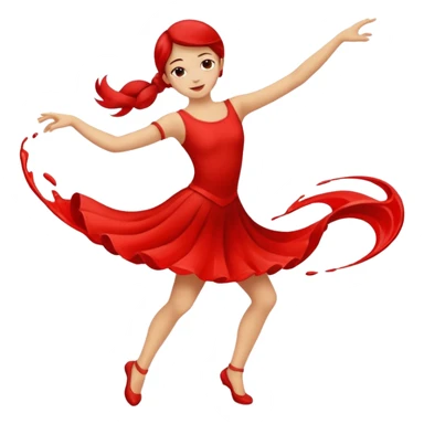 Red line painting brush dancing sticker