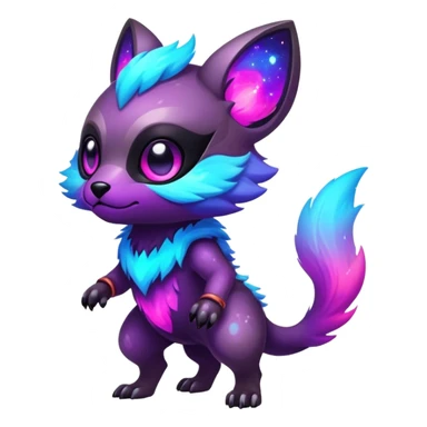 Epic Edgy Cute Colorful Nebula Modern Vernid-Protogen-creature-animal, full body sticker