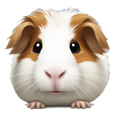 Long-haired white guinea pig with brown patch on eye sticker