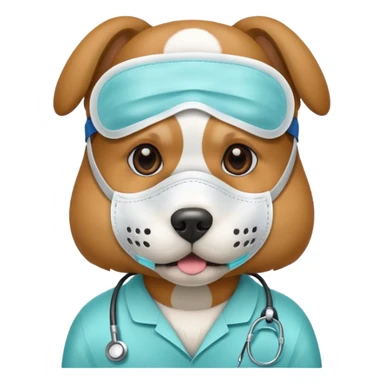 dog Wearing Medical Mask sticker