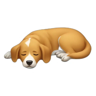 dog sleeping on a bed and eat rice sticker