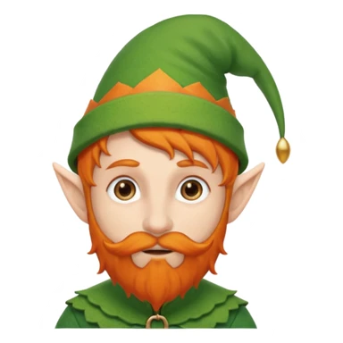 orange beard elf wear green hat sticker