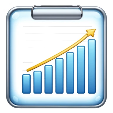 ios style emoji for report sheet consisting graph/ charts with sparkle around the report , no numbers or text sticker
