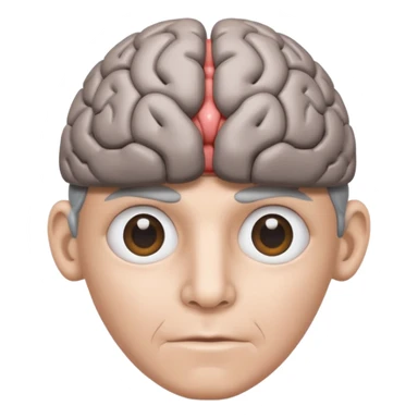 personified brain with lens sticker