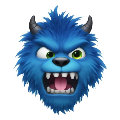 A monster with blue fur and sharp teeth. sticker