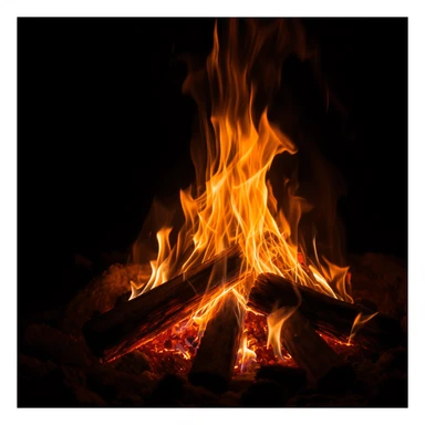 realistic fire, detailed flames, natural colors sticker