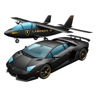 plane and black lamborgini sticker