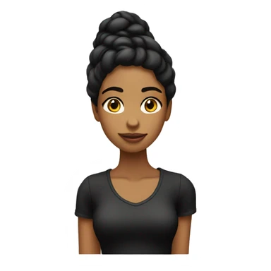 Chica con cabello negro largo straight camisa negra y su piel es Blanca  sticker