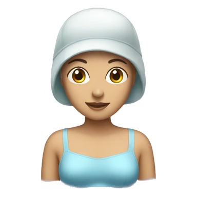 woman with bathing cap sticker