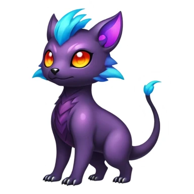 Cute cool colorful dark nebula fantasy animal hybrid Fakemon full body sticker