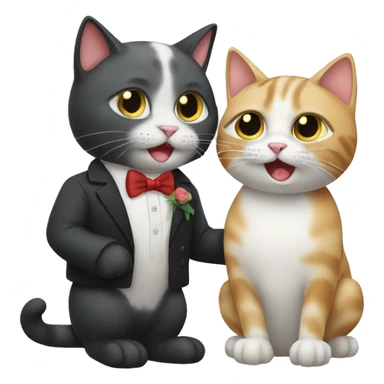 Cats getting engaged sticker