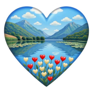 Cuore che ricorda un opera d arte di monet, un po’ più pallido e con più azzurrino  sticker