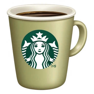Starbucks pale olive cup of coffee  sticker
