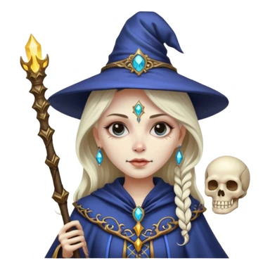 wizard lady skull sticker