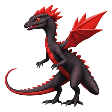 Black and red Sceptile-Salazzle-Pokémon-Fakémon-creature sticker