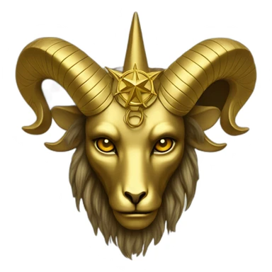 Gold Baphomet star sad sticker