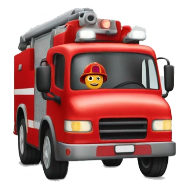Man driving fire truck sticker