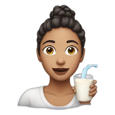 Woman have splash milk on her face sticker