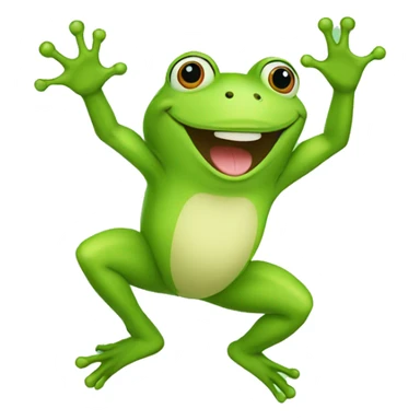 Happy cute frog jumping  sticker