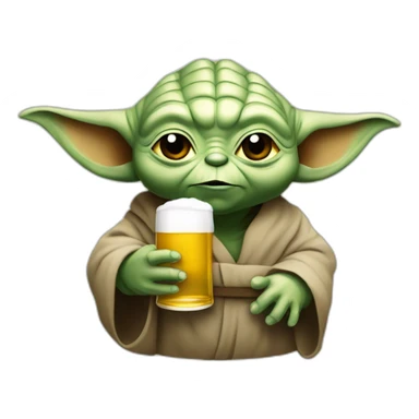 Yoda qui bois une bière sticker