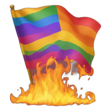 Lgbt flag in fire sticker