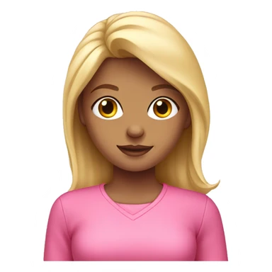 Blonde girl with cute pink outfit sticker