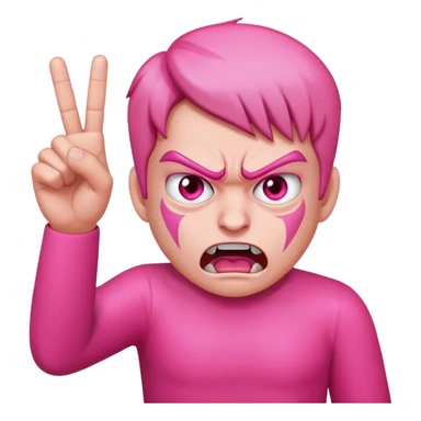 pink skin flipping off sticker