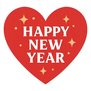 New year heart, remove background sticker