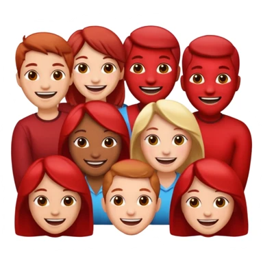 Red group peoples  sticker