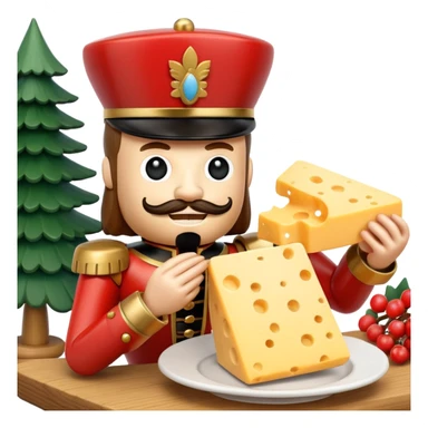 Nutcracker eating cheese sticker
