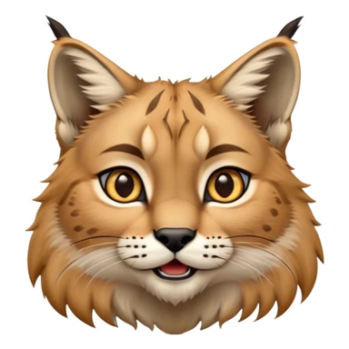 Cinematic-realistic cute-Lynx-Portrait-Emoji – Head tilted dramatically with an exaggeratedly amused expression, featuring a thick, tufted golden-brown coat with striking black ear tufts, wide, expressive amber eyes filled with playful disbelief zoomed out showing shoulders sticker