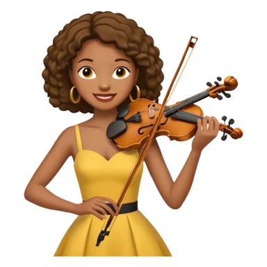 yellow-colored violinist black woman  sticker