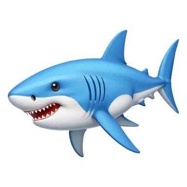 Un tiburón con tenis azules  sticker