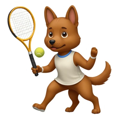 dog playing tennis sticker
