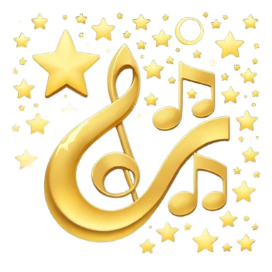 singing notes become stars flowing in the night sky sticker