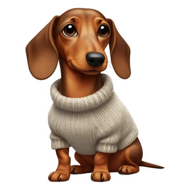dachshund wearing a knitted sweater sticker