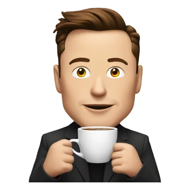 elon musk holdıng a coffe sticker